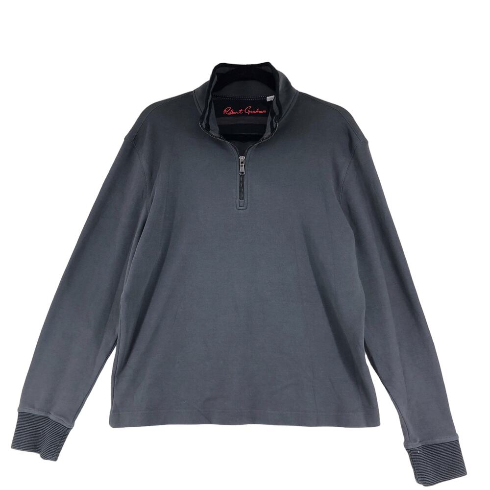 Robert Graham Mens Size M 1/4 Zip Reisman Sweater Pullover Cotton Classic Fit